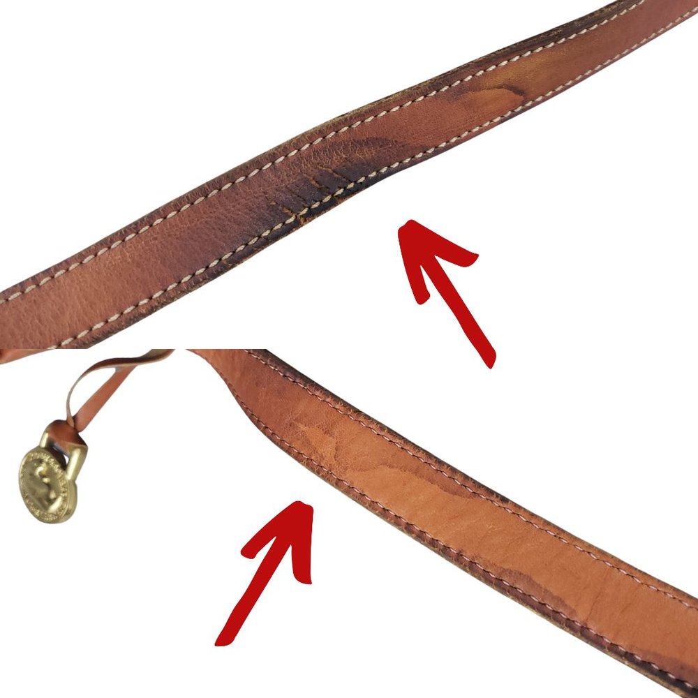 Vintage Dooney Bourke Navy British Tan Med Carrier Surrey Crossbody Purse R120 - Picture 10 of 10